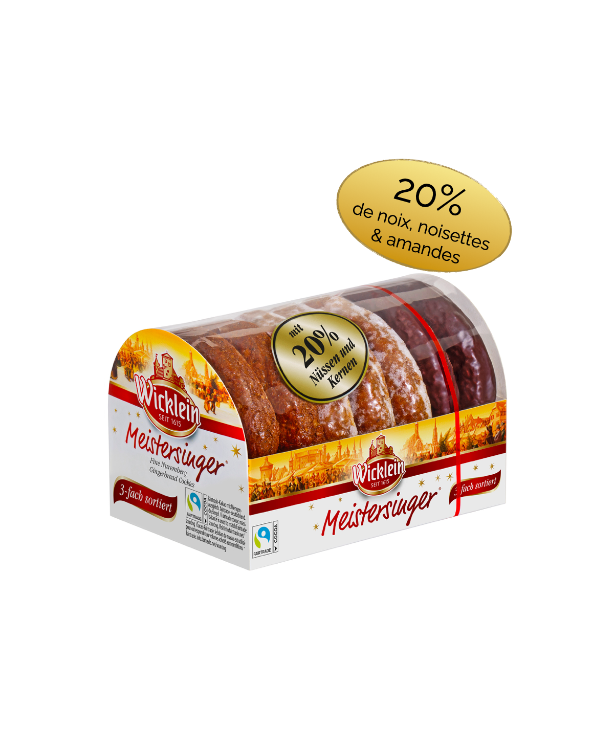 Pain d'épices Meistersinger 3 variétés Lebkuchen Wicklein 200g